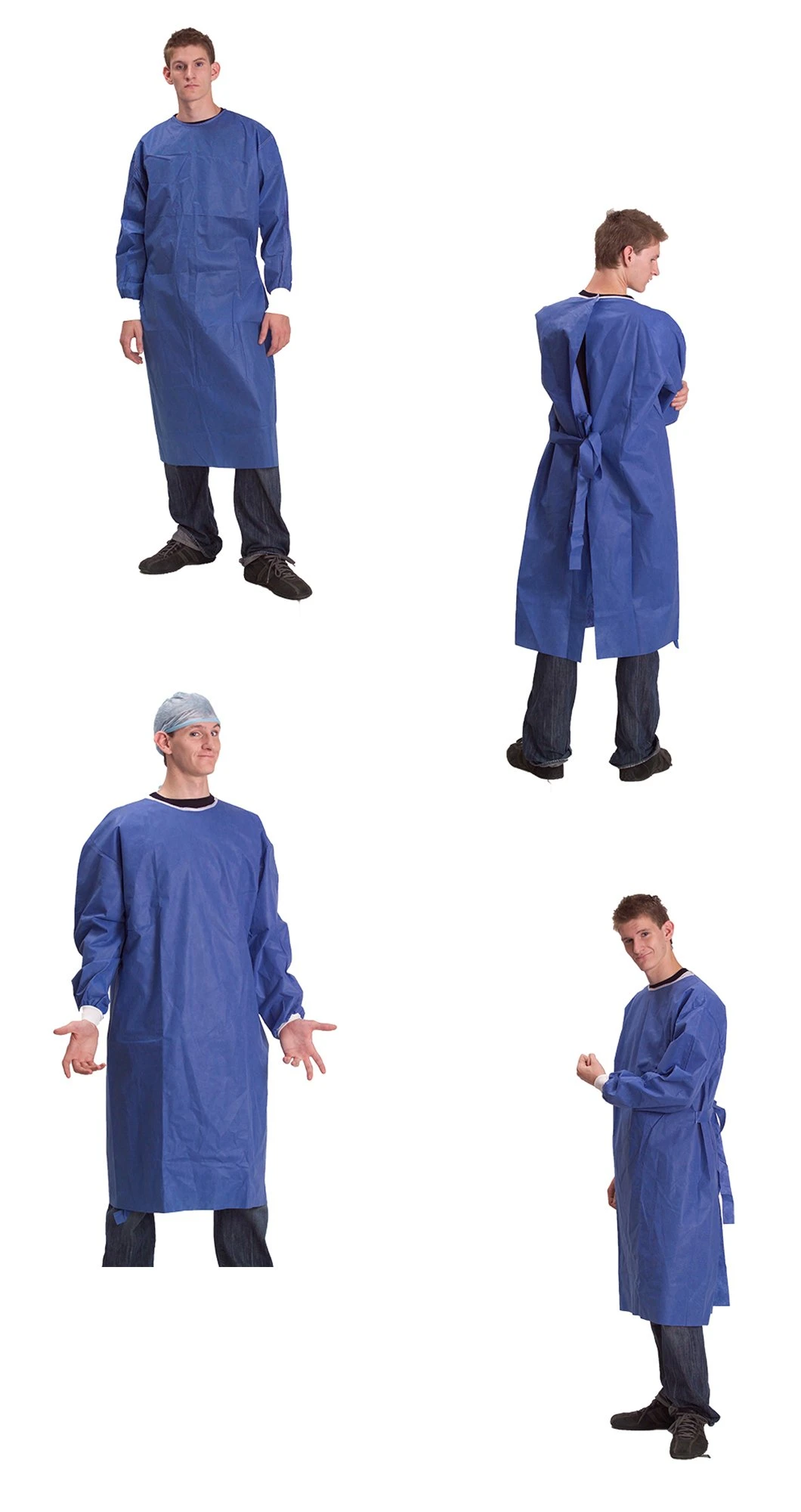 PP/PP+PE/SMS/SMMS Medical Disposable Reinforced Surgical Isolation Gown