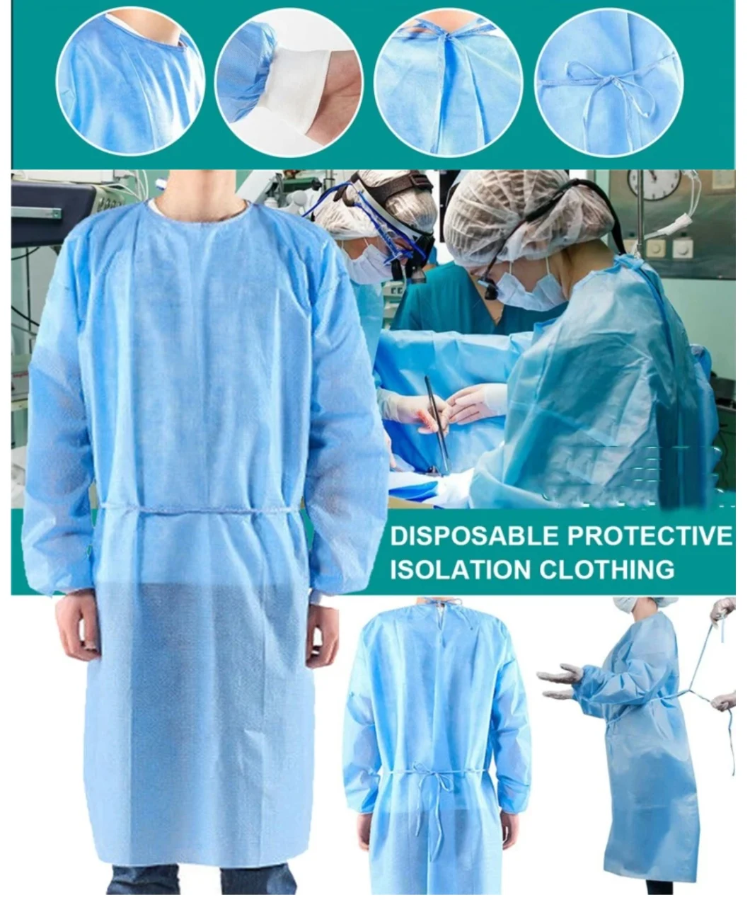 Disposable Water Proof Medical Isolation Gown Protective Gown