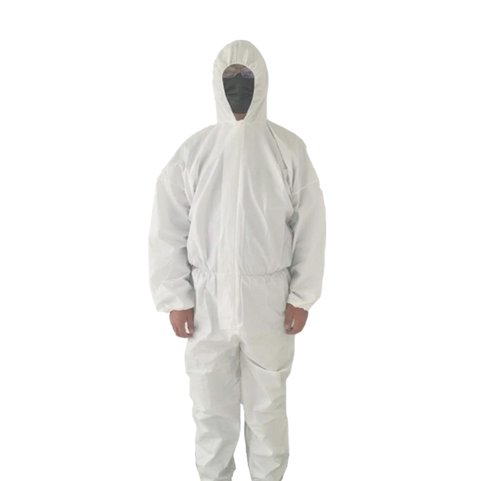 Non-Woven Coverall PPE Isolation Gown Anti-Static Disposable Protection Custom White Cleanroom ESD Suit