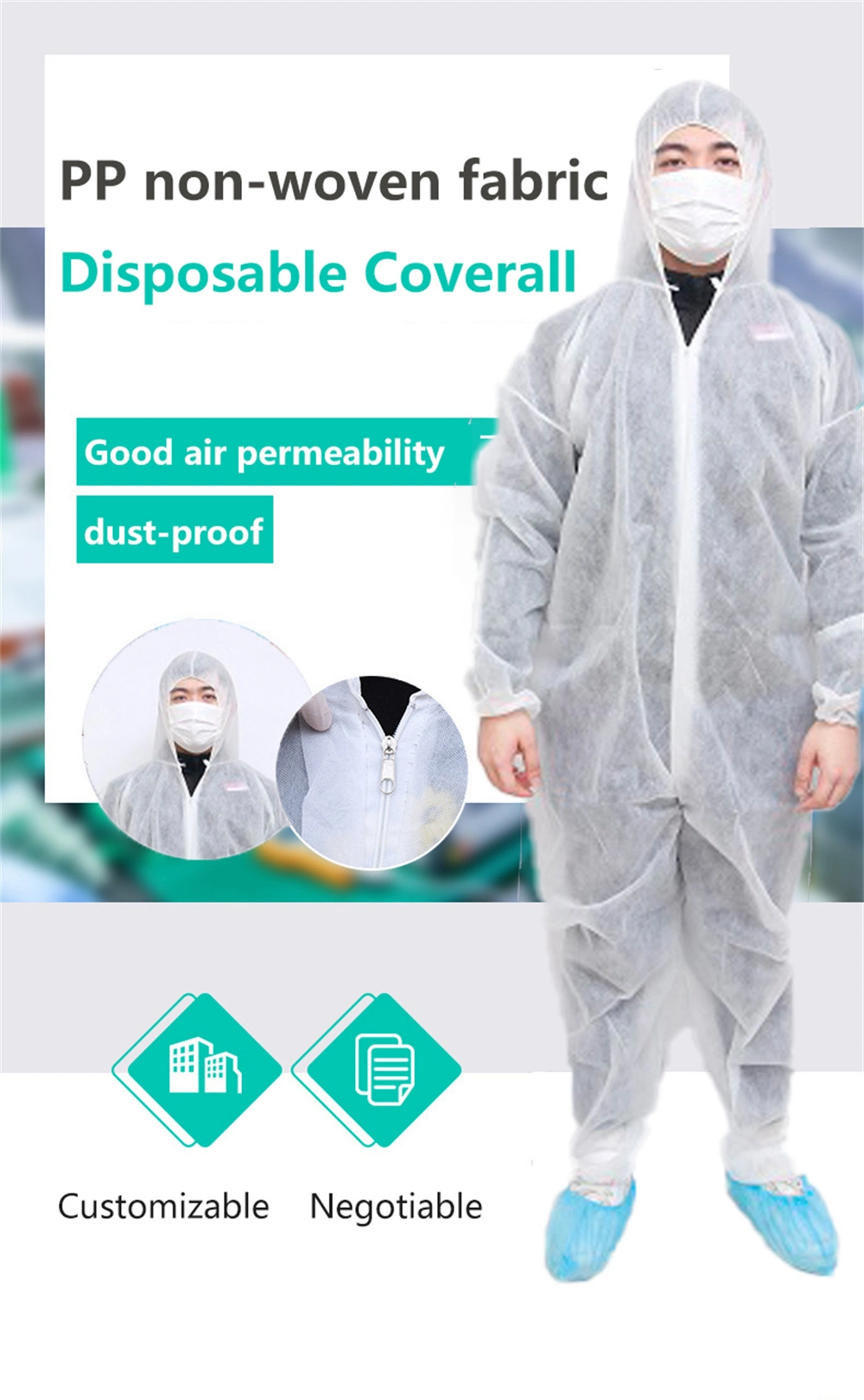 Disposable Non- Woven Microporous Coverall Suit