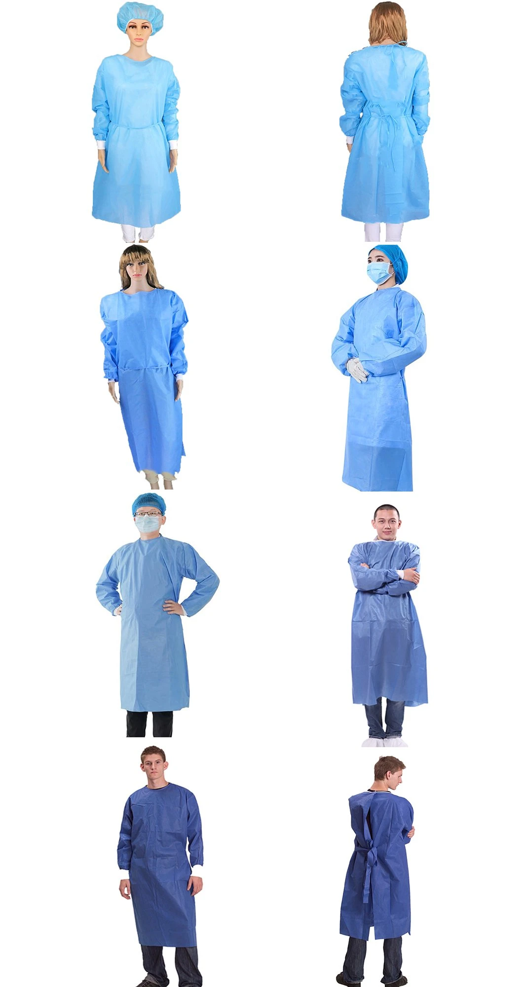 PP/PP+PE/SMS/SMMS Medical Disposable Reinforced Surgical Isolation Gown