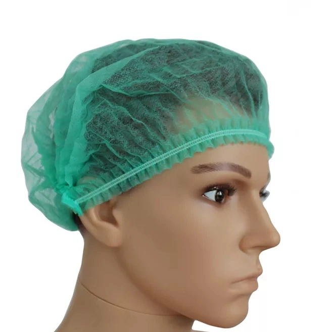 CE Disposable Bouffant Clip Mob Cap Double Elastic Medical Mob Clip Cap